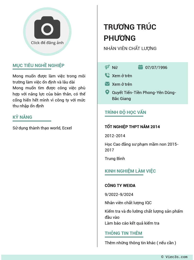 CV ứng viên