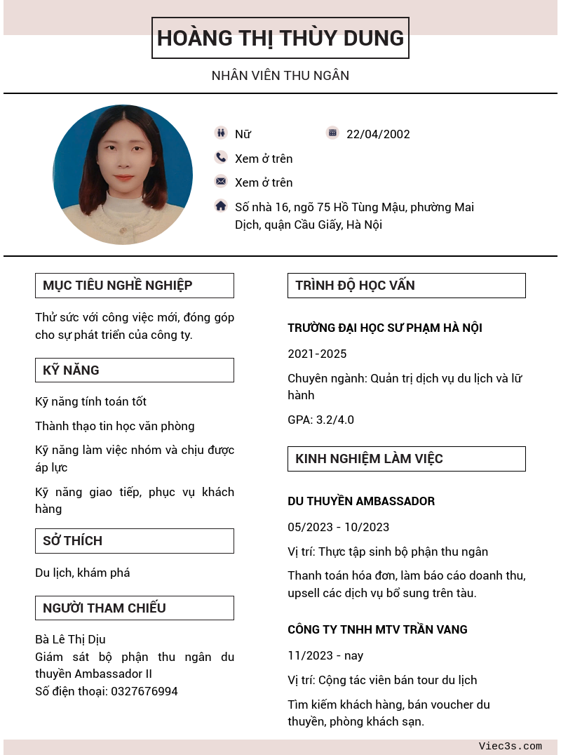 CV ứng viên