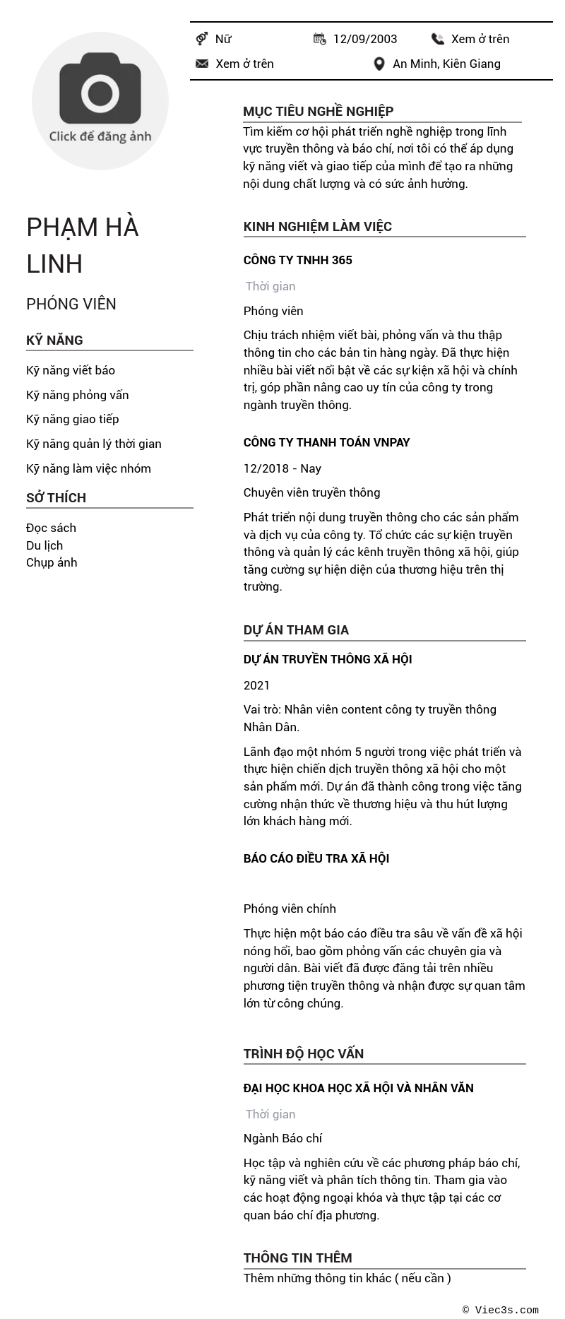 CV ứng viên