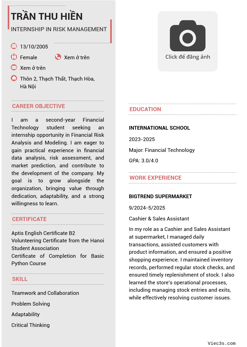 CV ứng viên