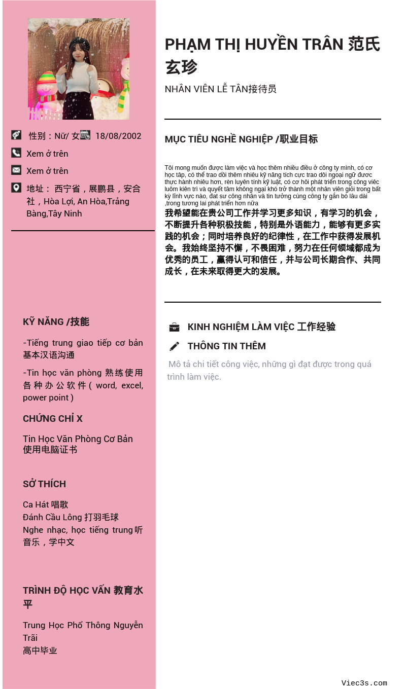 CV ứng viên