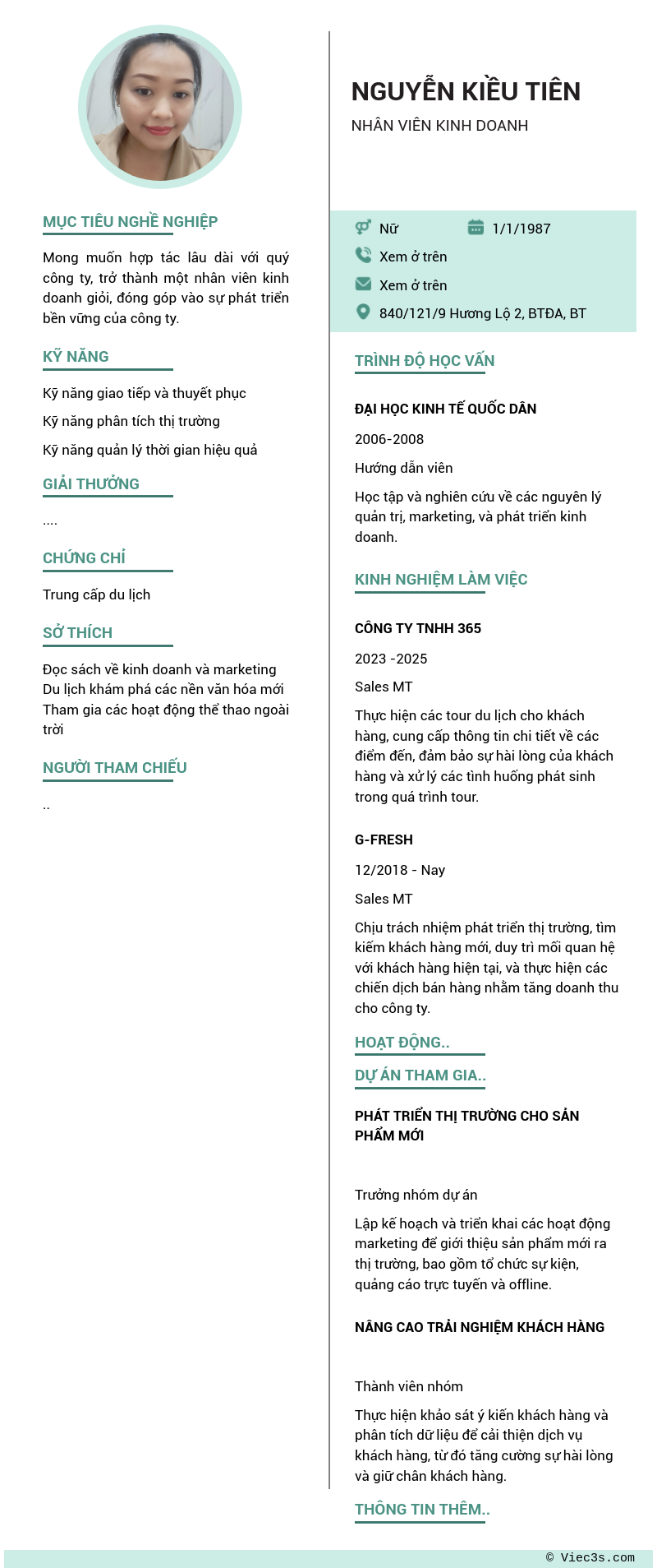 CV ứng viên