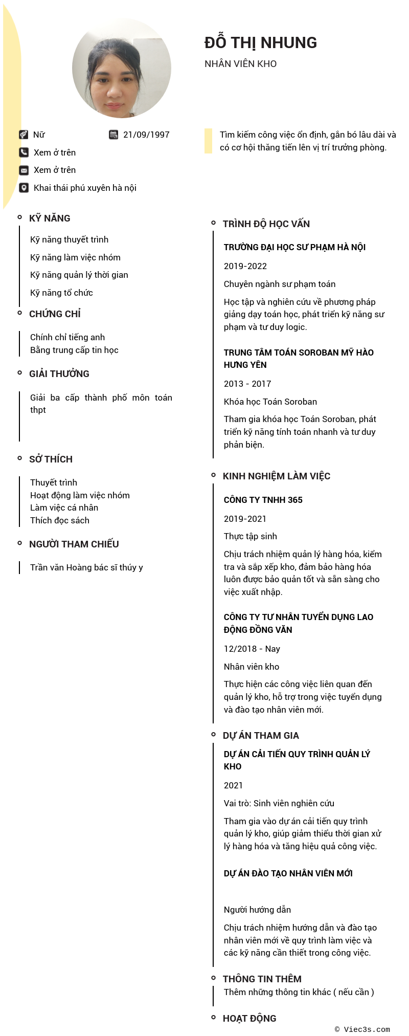 CV ứng viên
