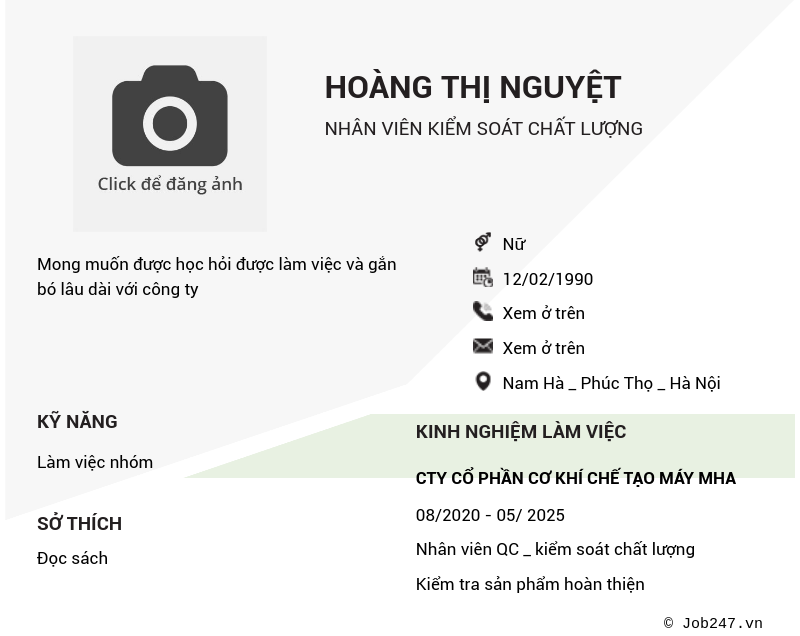 CV ứng viên