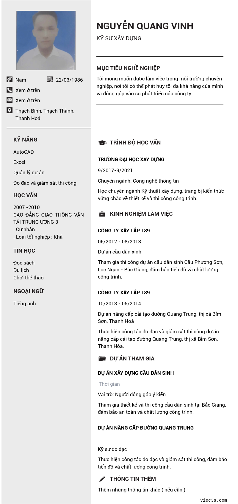 CV ứng viên