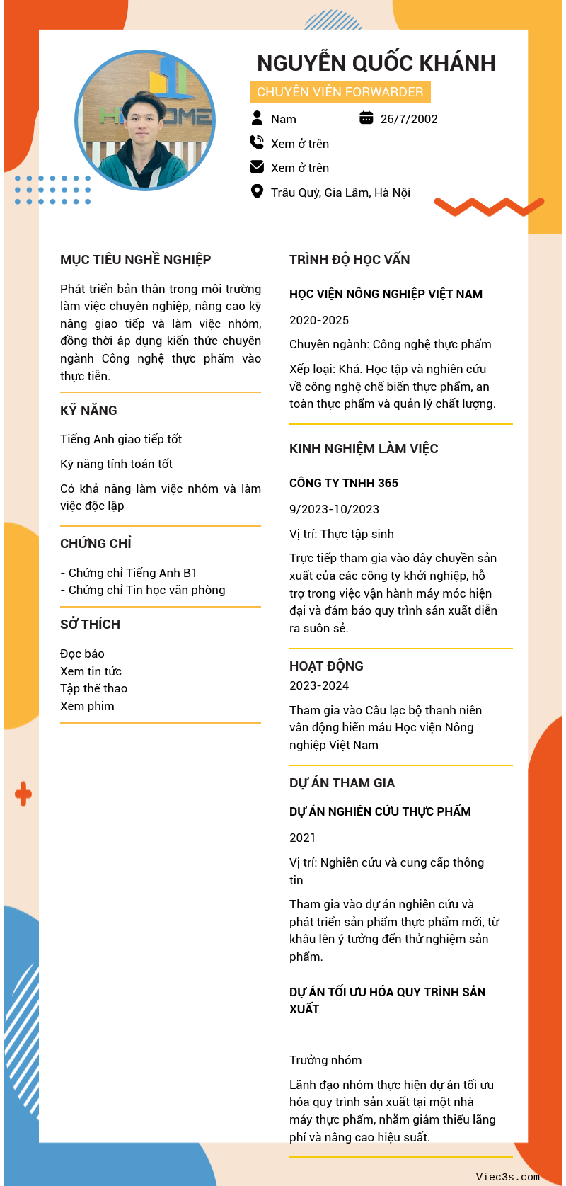 CV ứng viên