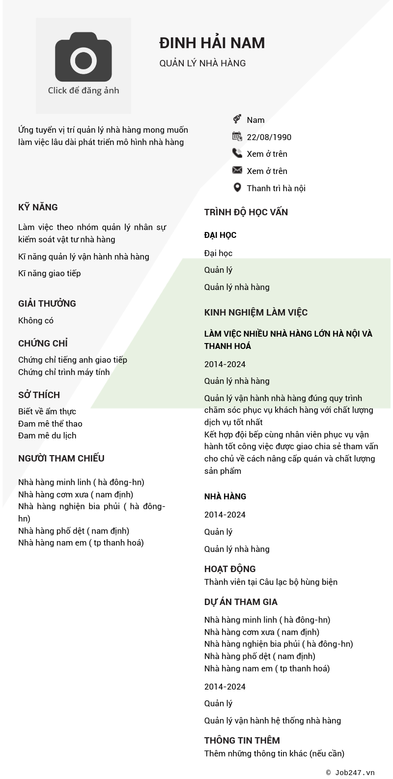 CV ứng viên