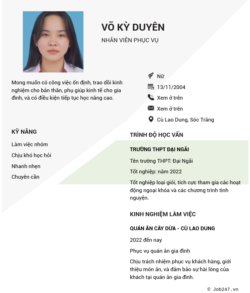 CV ứng viên