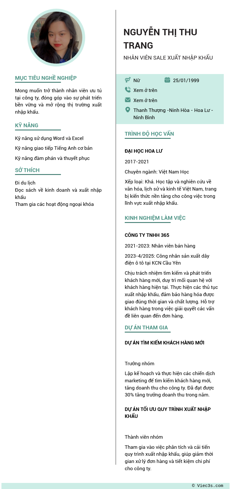 CV ứng viên