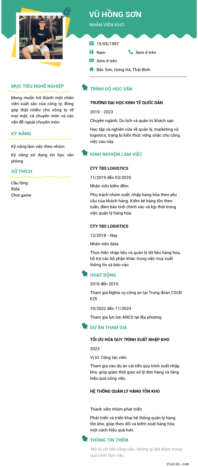 CV ứng viên