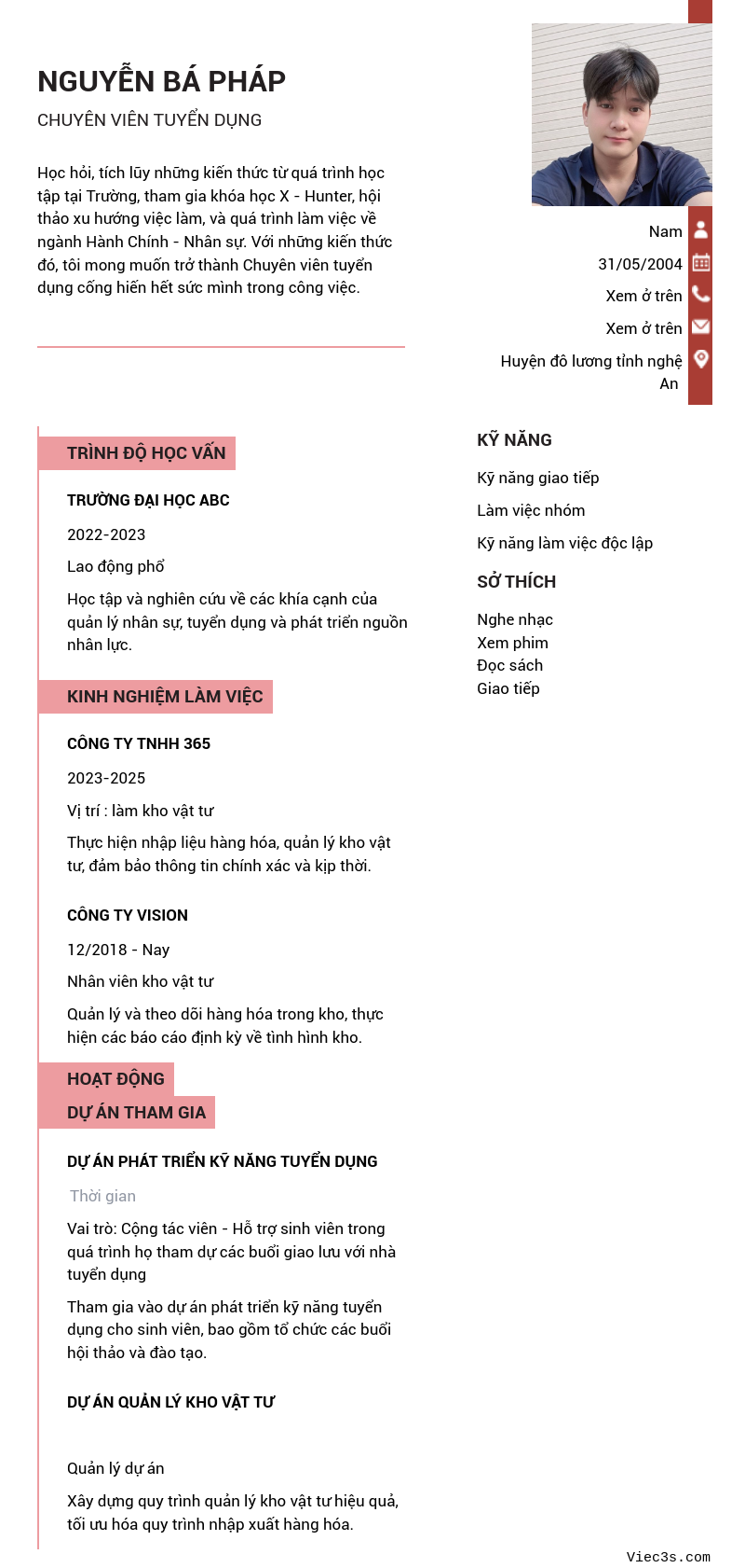 CV ứng viên