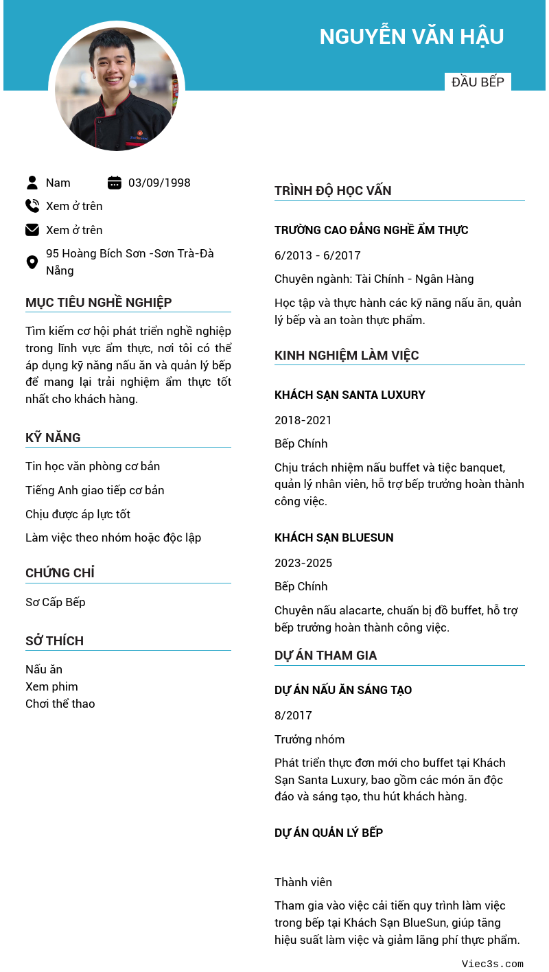 CV ứng viên