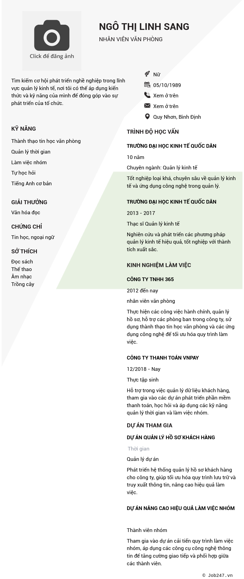 CV ứng viên