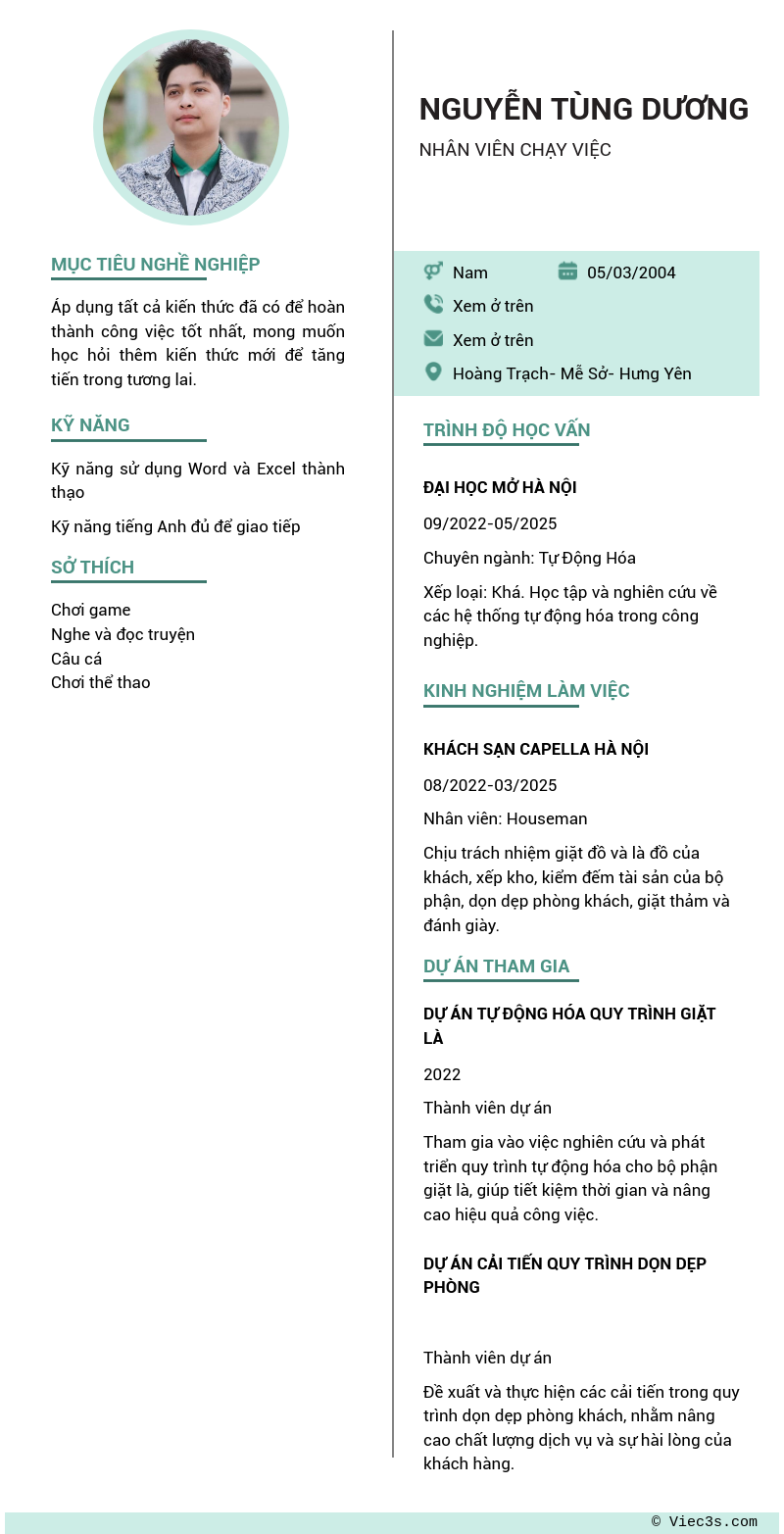 CV ứng viên