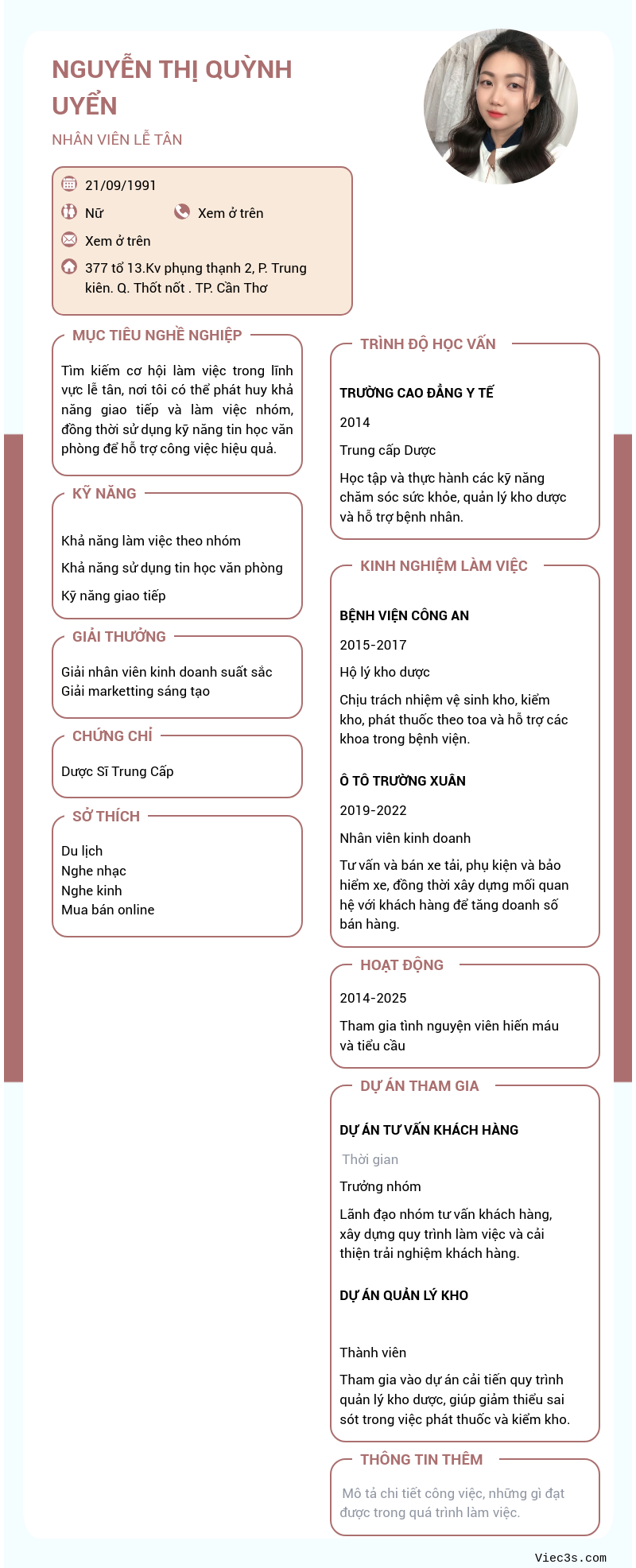 CV ứng viên