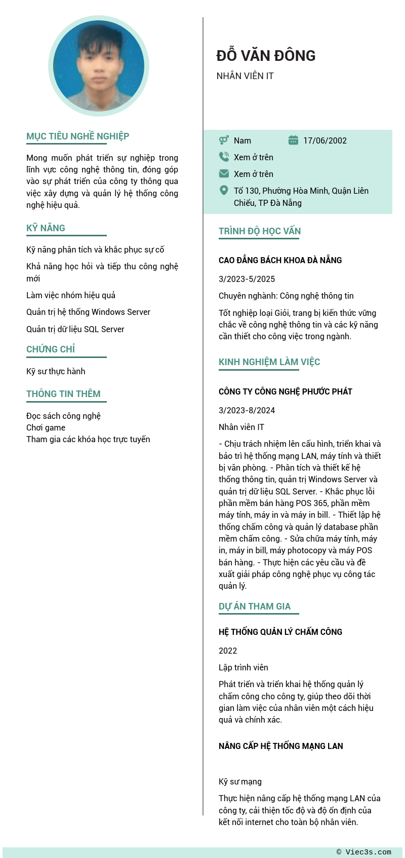 CV ứng viên
