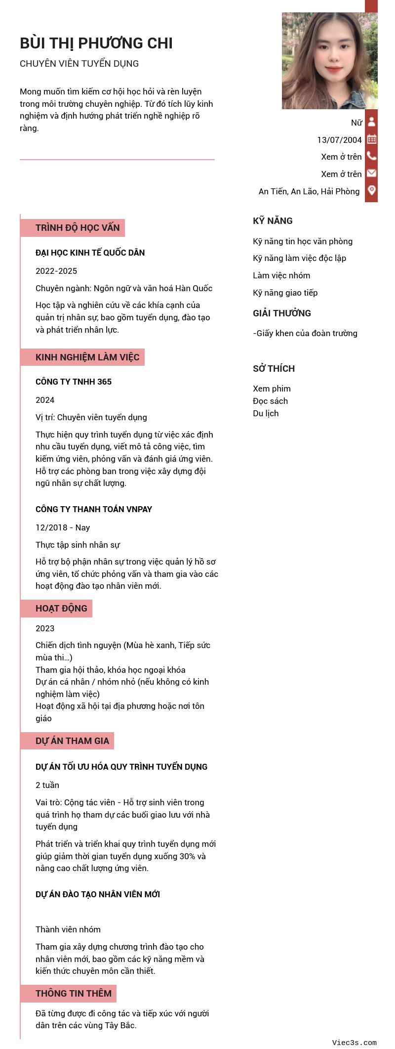 CV ứng viên