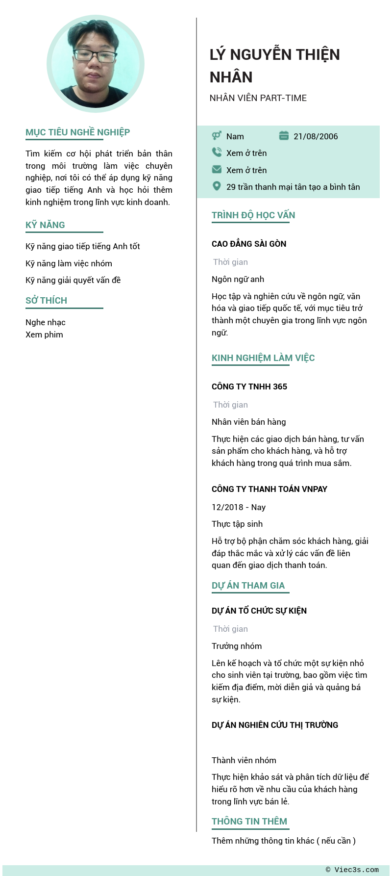 CV ứng viên