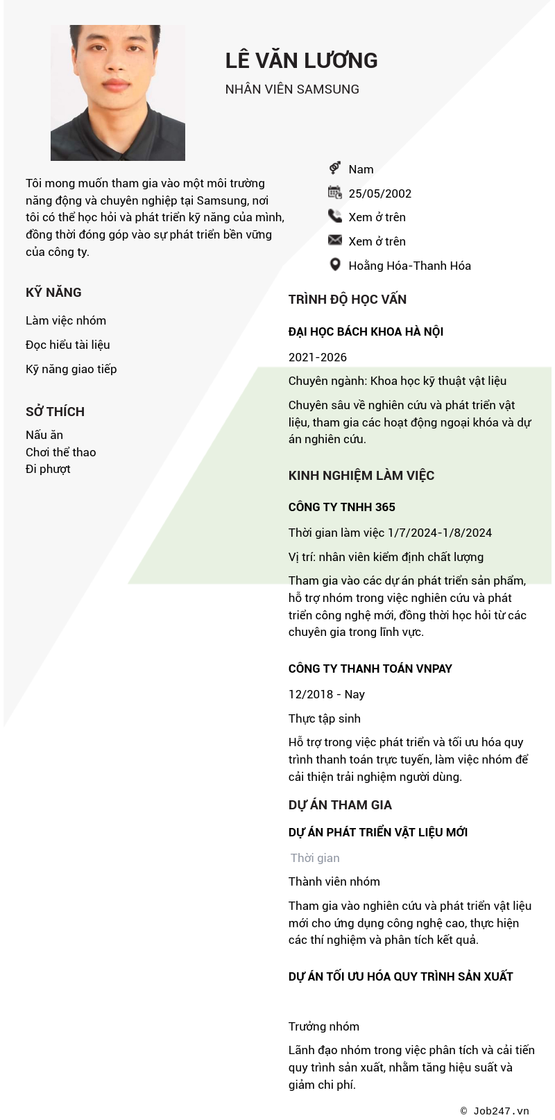 CV ứng viên