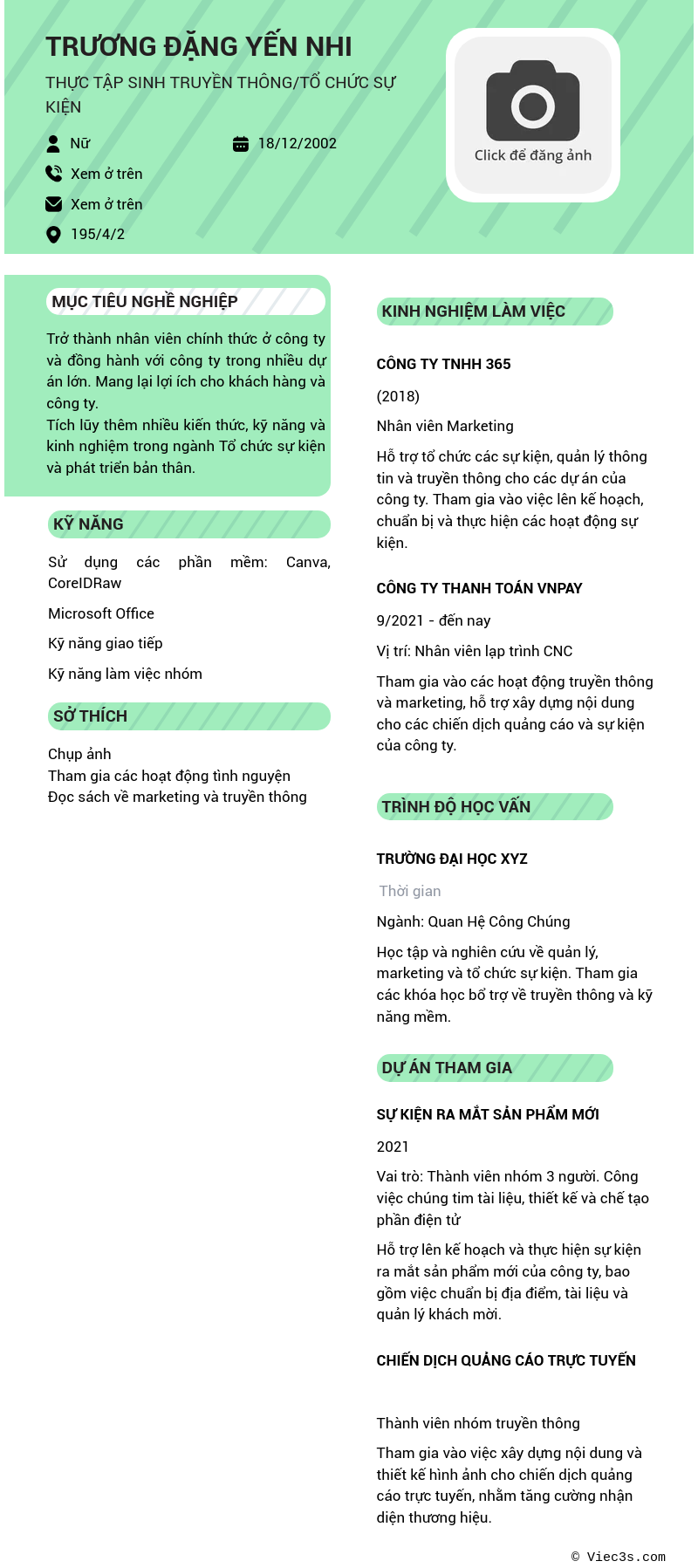 CV ứng viên