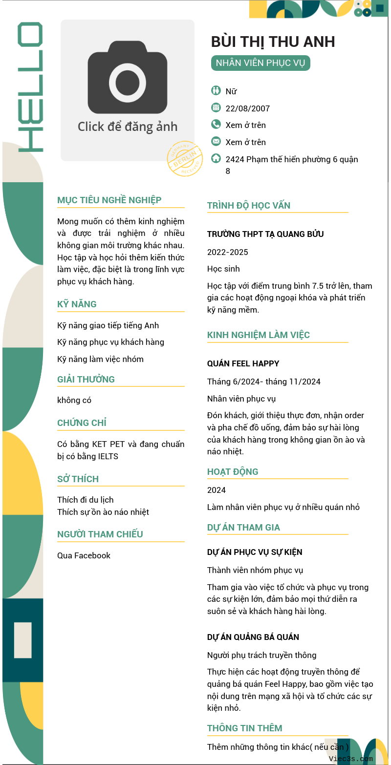 CV ứng viên