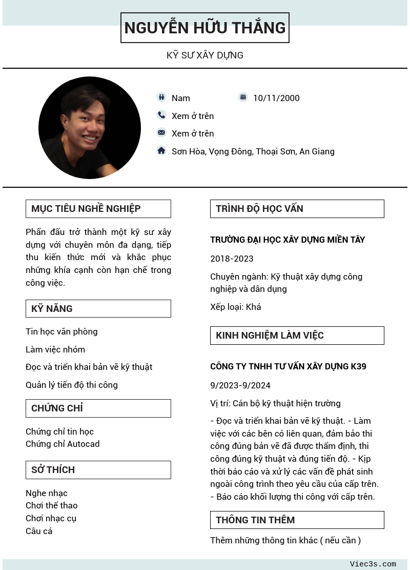 CV ứng viên