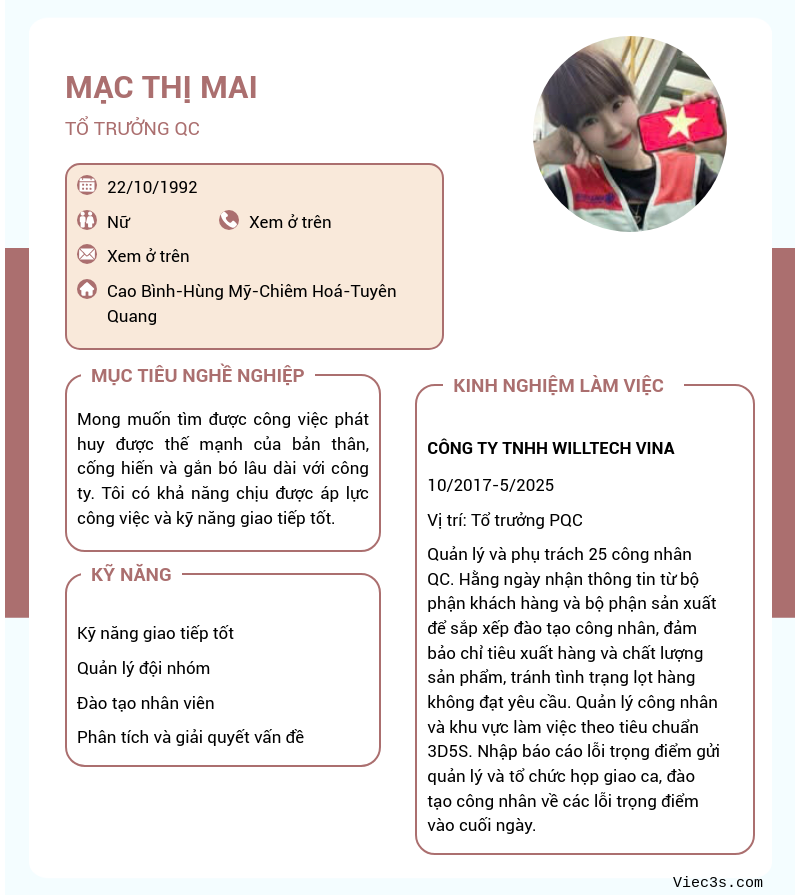 CV ứng viên