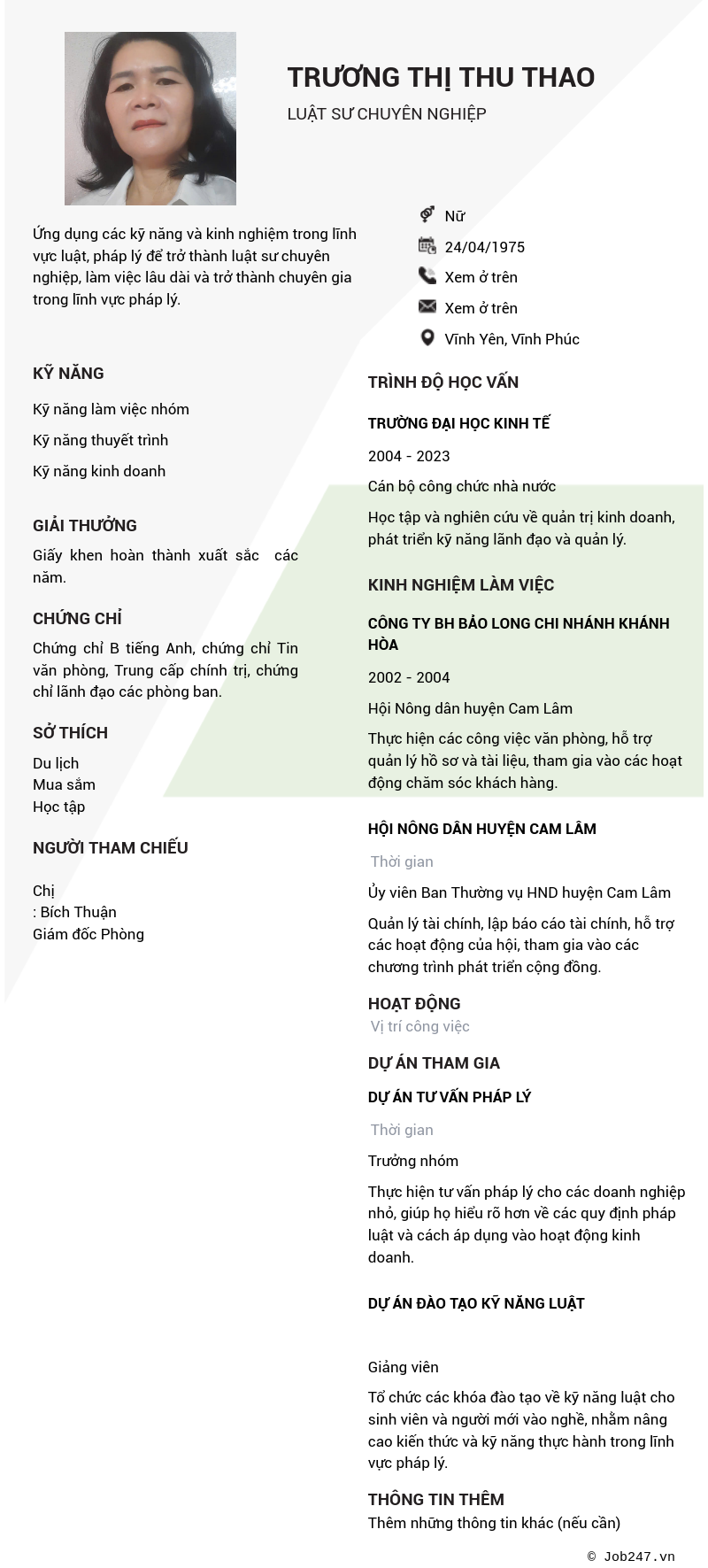 CV ứng viên