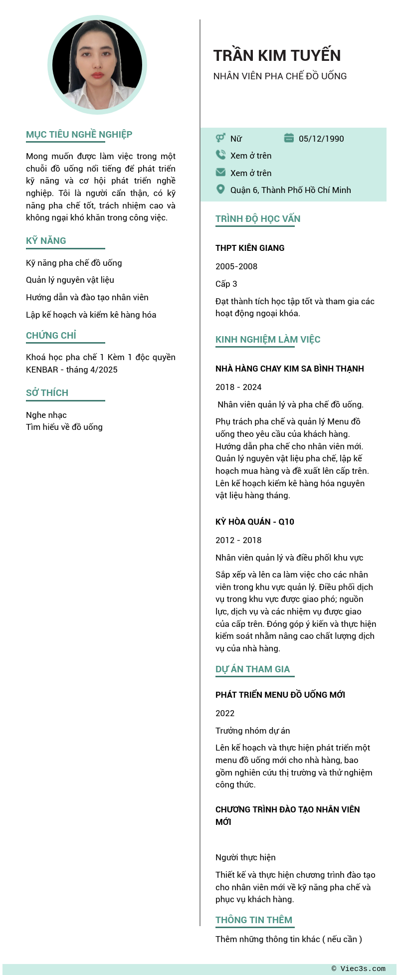 CV ứng viên