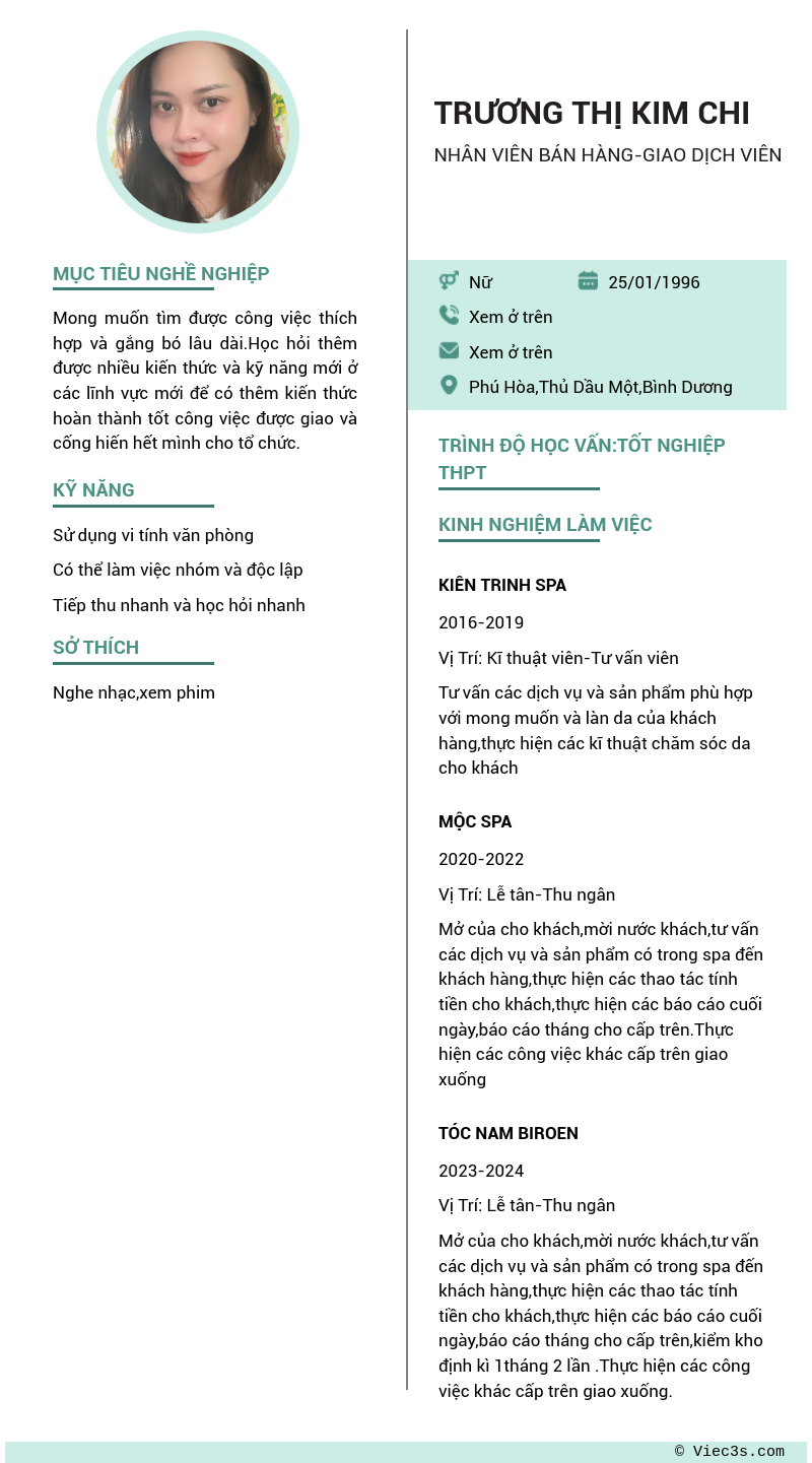 CV ứng viên