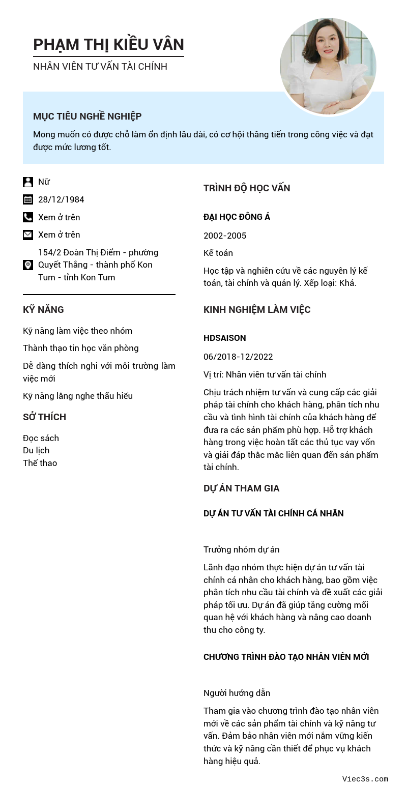 CV ứng viên