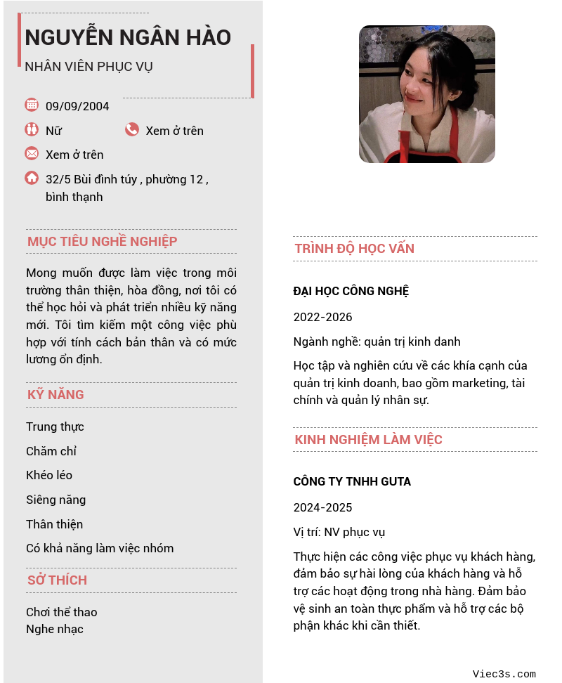 CV ứng viên