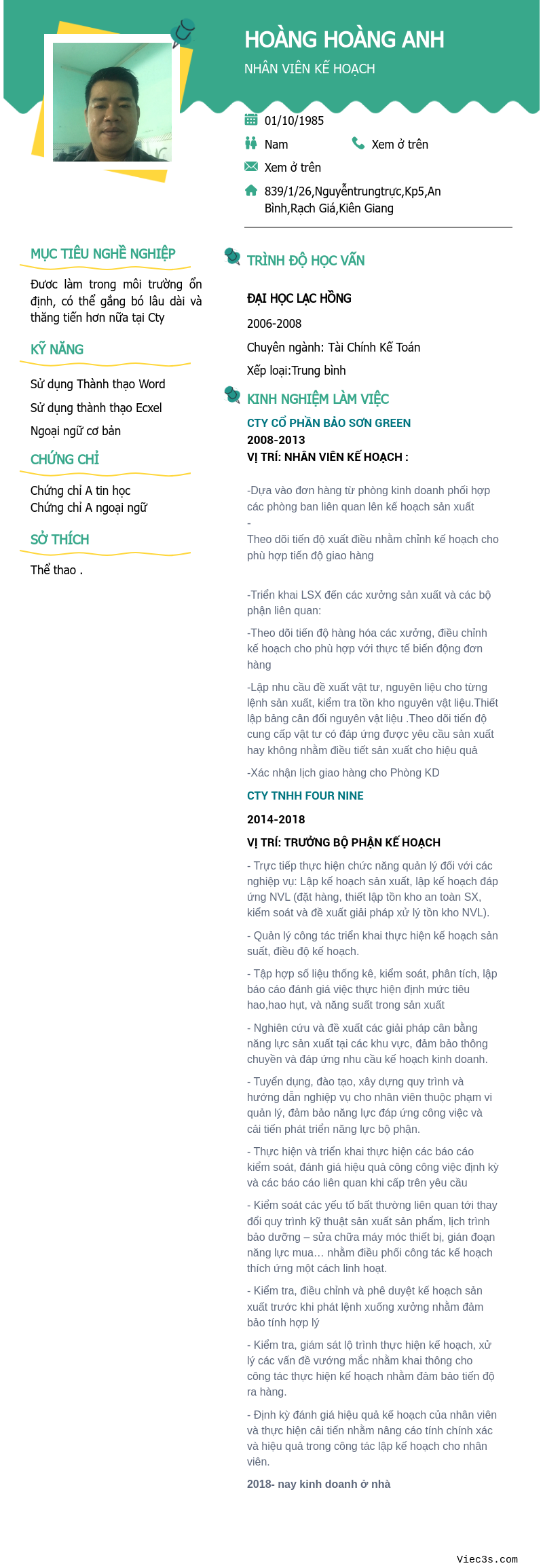 CV ứng viên