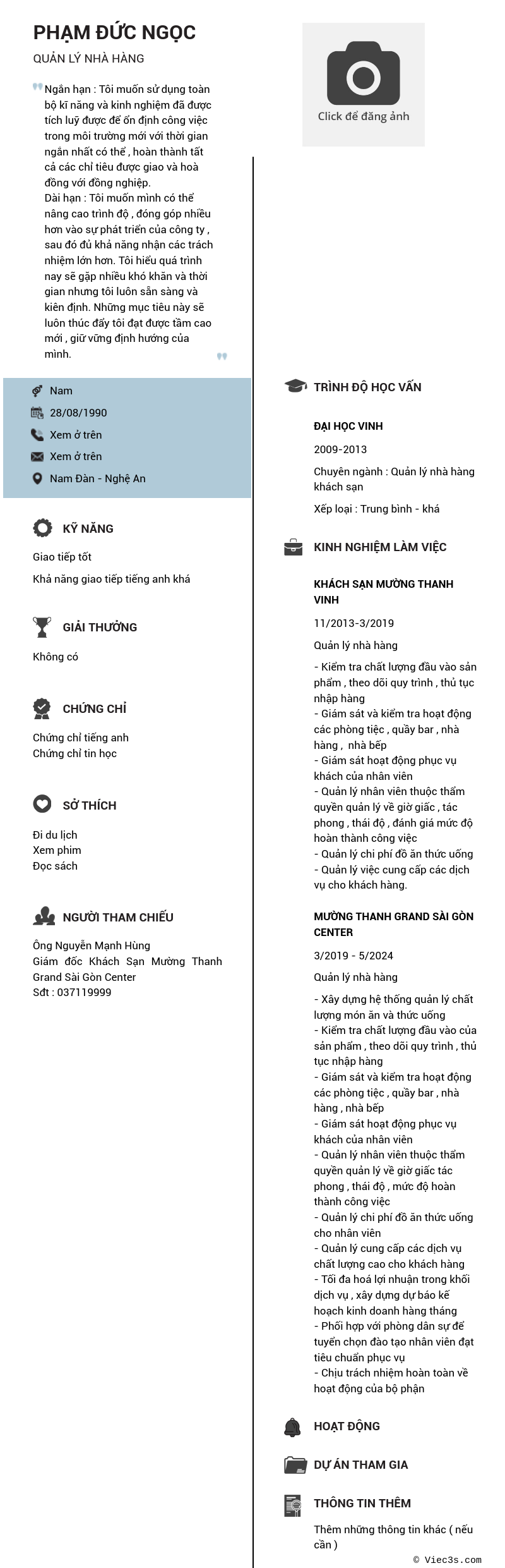 CV ứng viên