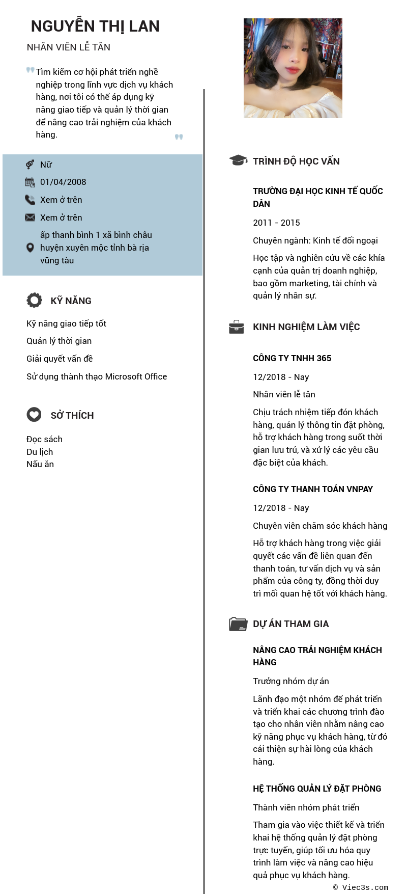 CV ứng viên
