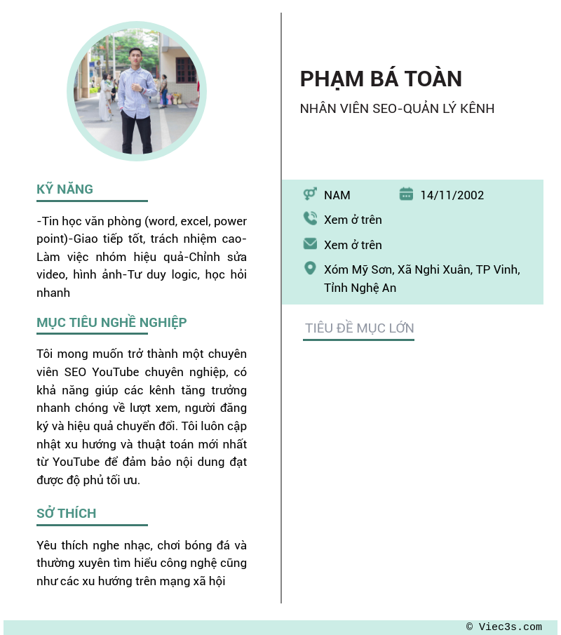 CV ứng viên