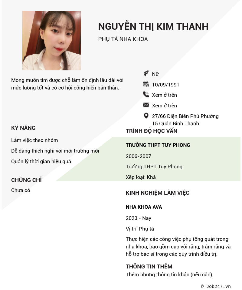 CV ứng viên