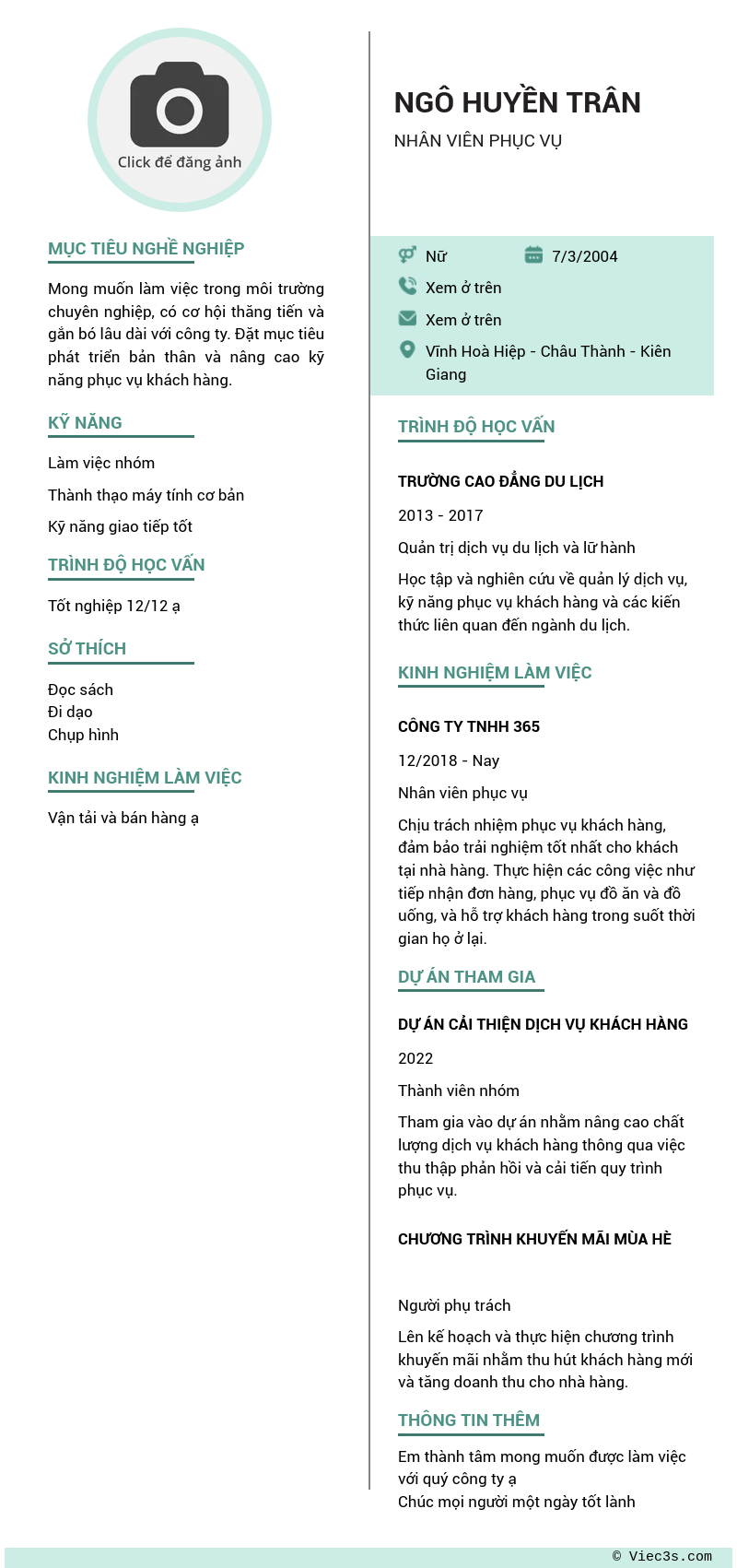CV ứng viên