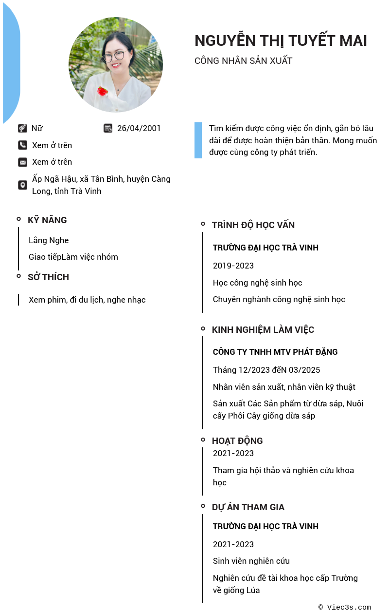 CV ứng viên
