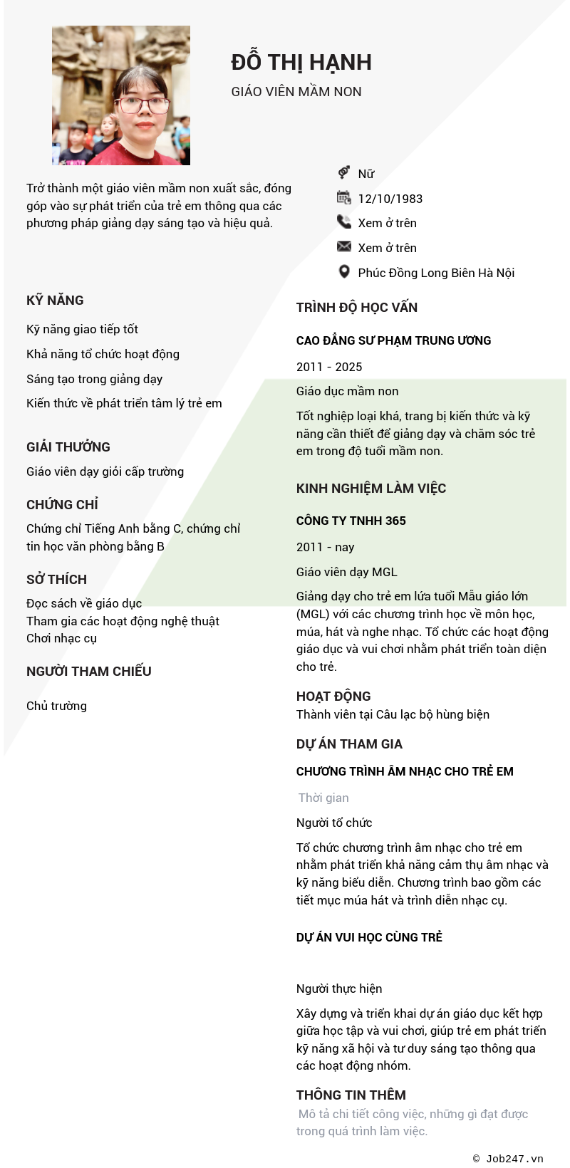 CV ứng viên