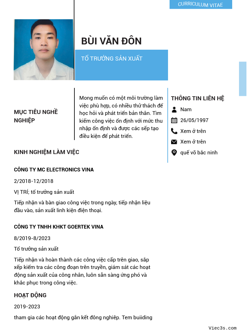 CV ứng viên