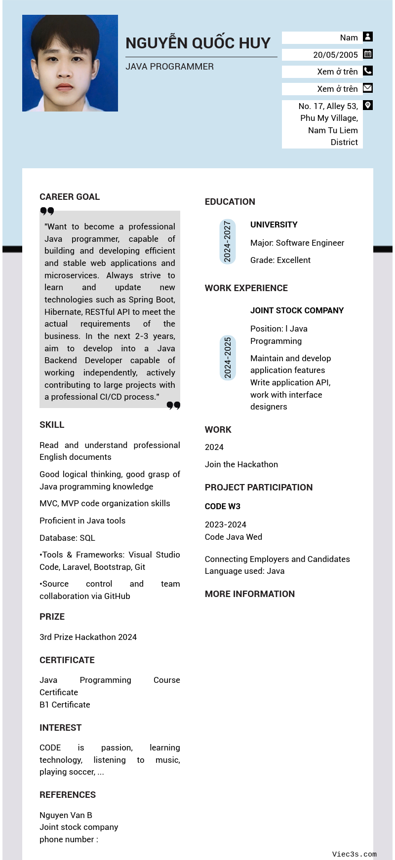 CV ứng viên