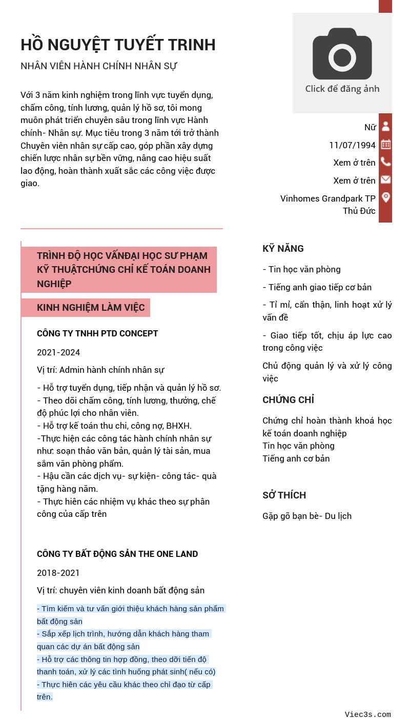 CV ứng viên