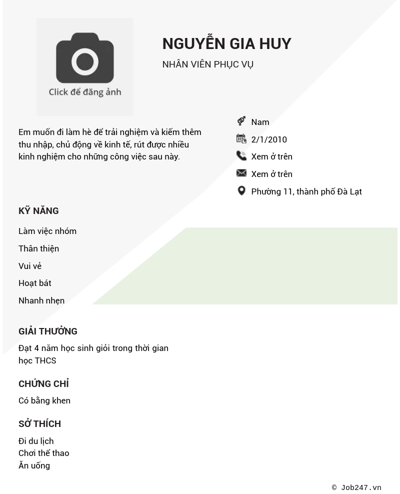 CV ứng viên