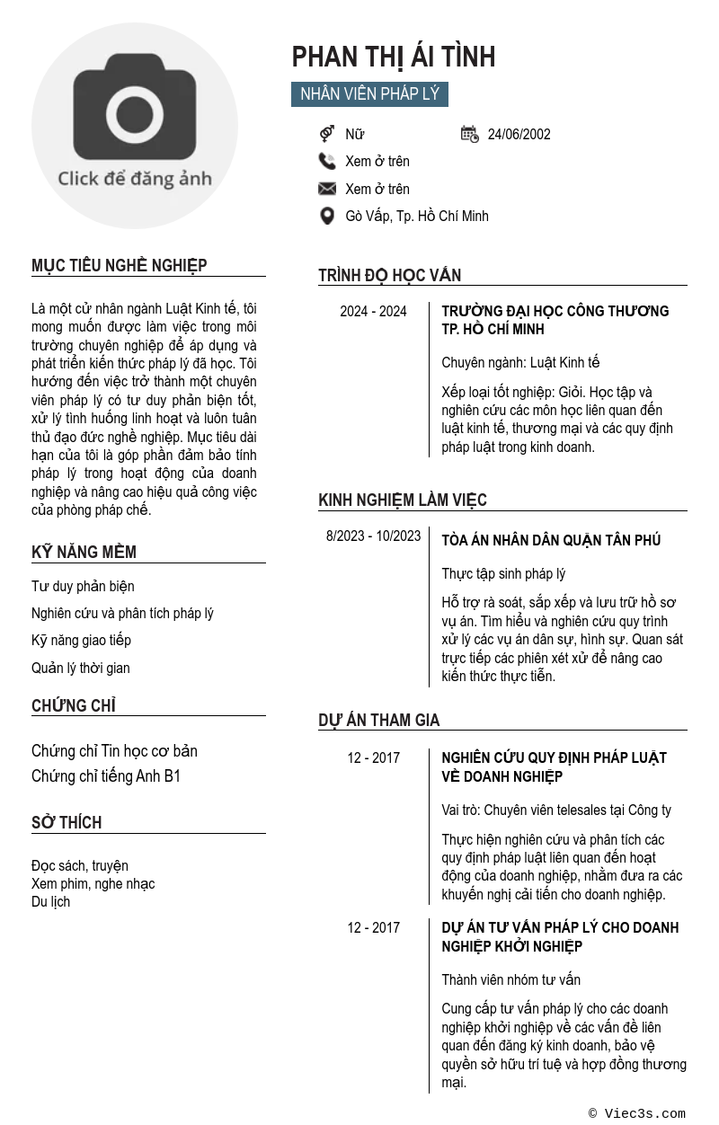 CV ứng viên