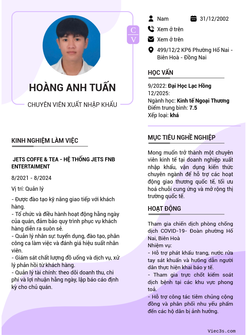 CV ứng viên