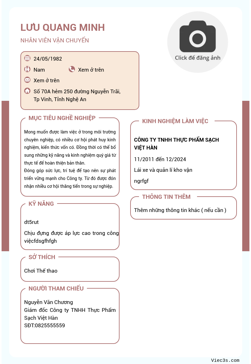 CV ứng viên