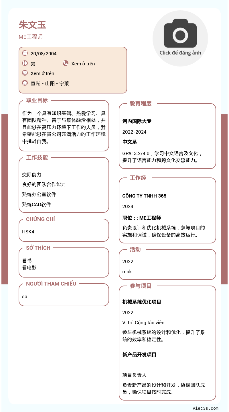 CV ứng viên