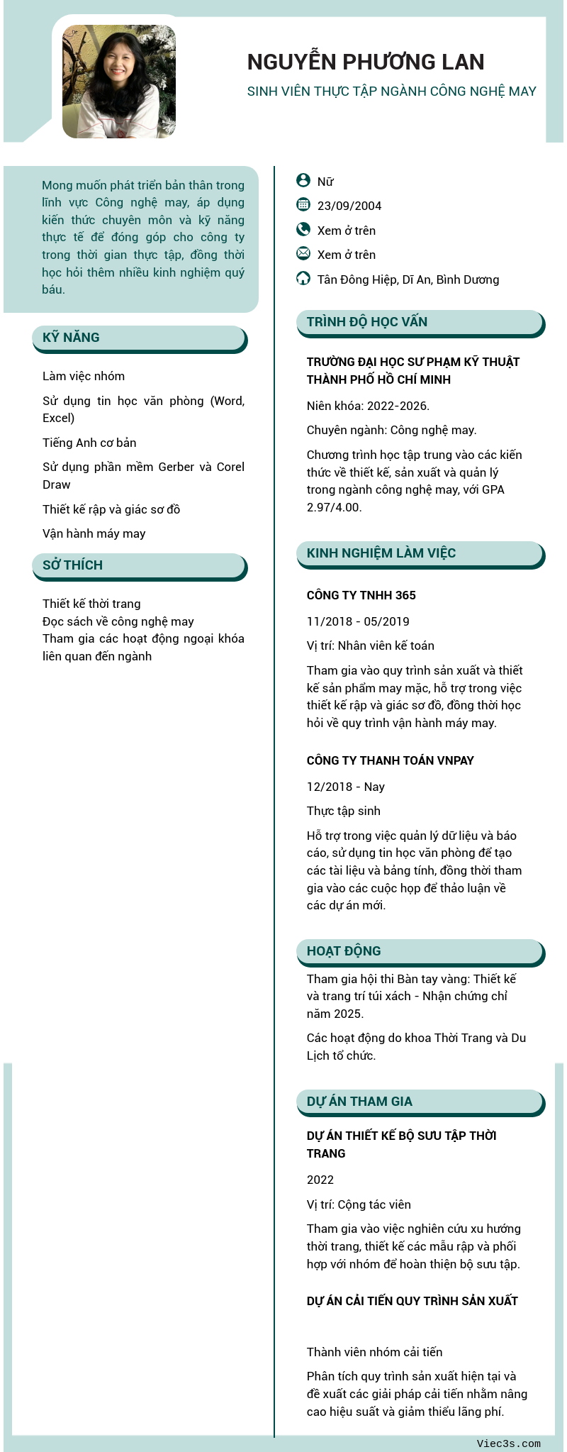 CV ứng viên