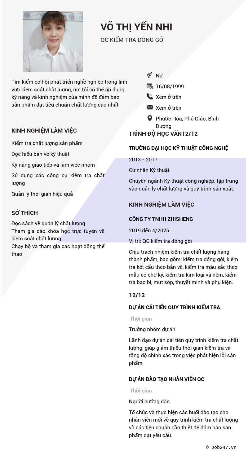 CV ứng viên